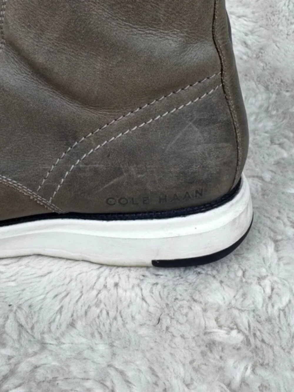 Cole Haan Grand 360 Men's 11.5M Gray Dress Office Ankle Chukka Boots Side Zip